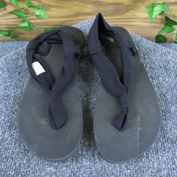 Sanuk Women's Thong Black Fabric Sz 7 Medium Gently Used‎ 2025 - Picture 2 of 6